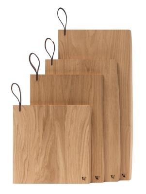 Woodsea Chop-Chop Oak S - Tammenpuinen leikkuulauta 25x24cm nahkaisella kahvalla 1208971539