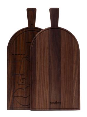 Woodsea Mask Walnut - Saksanpähkinäpuinen Mask leikkuu- ja tarjoilulauta 38x19 cm 1208971561