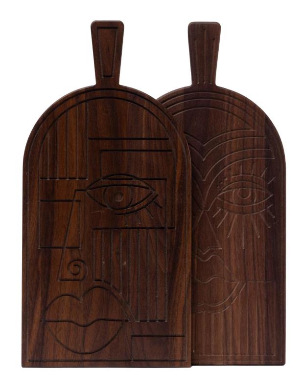 Woodsea Mask Walnut - Saksanpähkinäpuinen Mask leikkuu- ja tarjoilulauta 38x19 cm 1208971561
