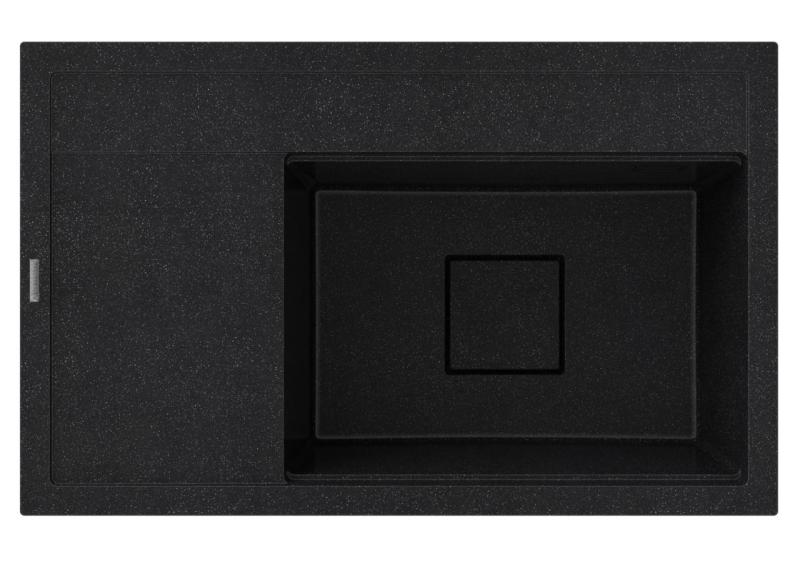 Graniteland Seta Graniitti musta arduin Kova kivi Päälle asennettava pesuallas 80x50 cm 1208971619