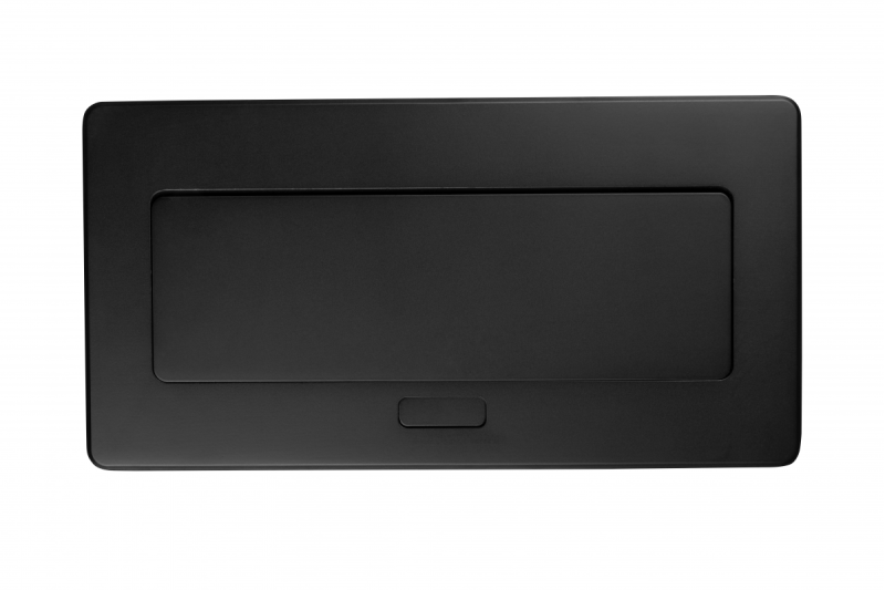 MULTISOFT Kalustepistorasia 2x Maadoitettu Pistorasia, USB A+C, RJ45, Virtajohto Pistokkeella, Musta