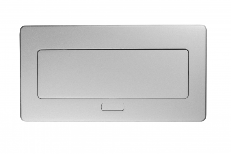 MULTISOFT Huonekalupistorasia 2x Maadoitettu Pistorasia, USB A+C, RJ45, Virtajohto Pistokkeella, Alumiini