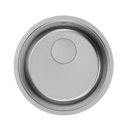 Pure.Sink Rondo Ruostumaton teräs, pyöreä pesuallas, uppo-, alakaappi- ja päälleasennus, 37 cm, RD375-SS