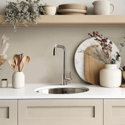 Pure.Sink Rondo Ruostumaton teräs, pyöreä pesuallas, uppo-, alakaappi- ja päälleasennus, 37 cm, RD375-SS