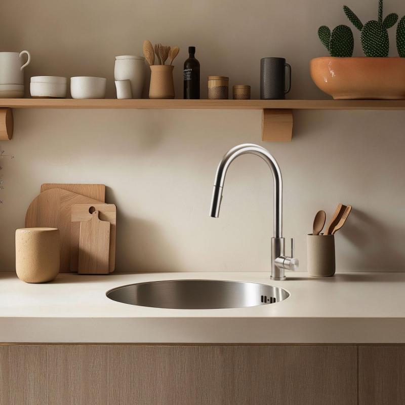 Pure.Sink Rondo RVS Pyöreä Allas tason alle asennus, alapuolinen asennus ja päälle asennus 38 cm PRN38-02