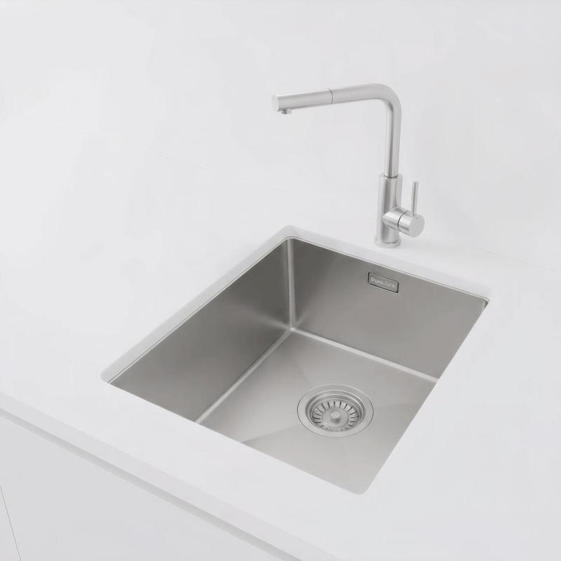 Pure.Sink Luxion Ruostumaton teräsallas 36x40 cm, alakaappi, tasoasennus ja pinta-asennus  PLX3640-02