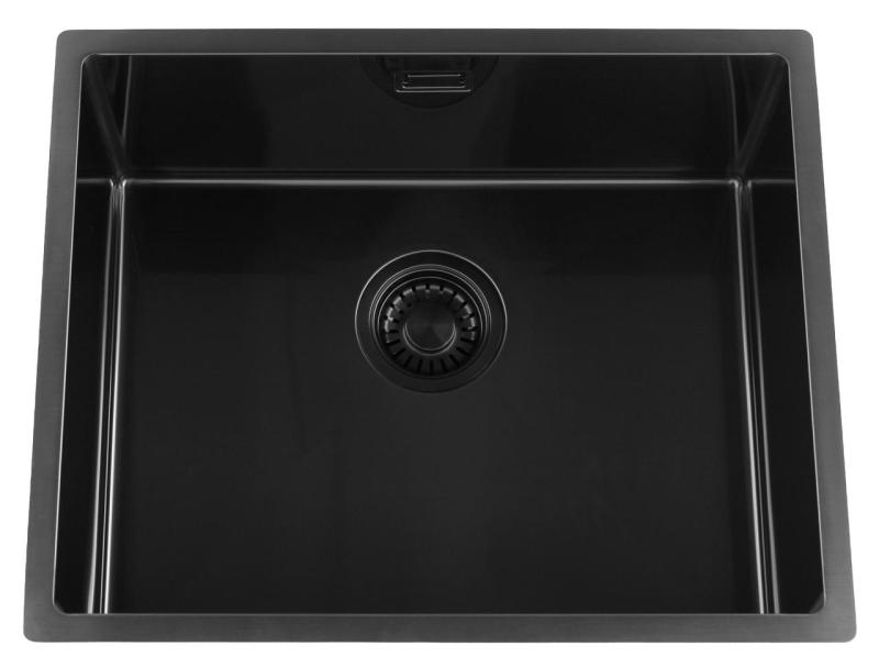 Pure.Sink Luxion PVD Musta pesuallas 50x40 cm, alakaappi, tasoasennus ja pinta-asennus PLX5040-63