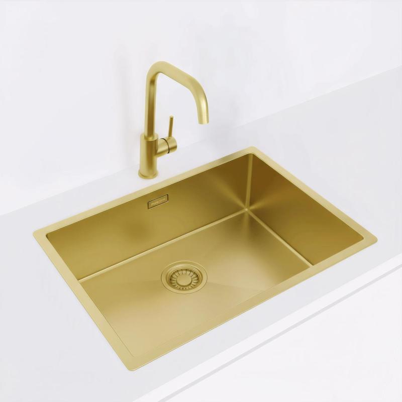Pure.Sink Luxion Kultaiset pesualtaat 55x40 cm, alakaapin alle asennettavat, tasoon asennettavat ja päälle asennettavat PLX5540-60
