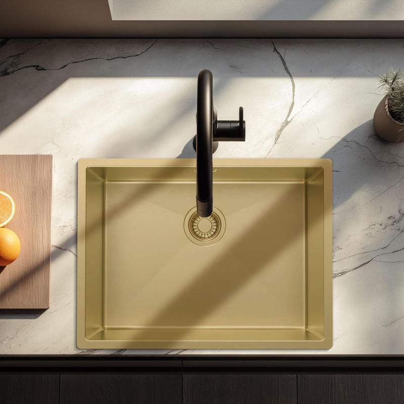 Pure.Sink Luxion Kultaiset pesualtaat 55x40 cm, alakaapin alle asennettavat, tasoon asennettavat ja päälle asennettavat PLX5540-60