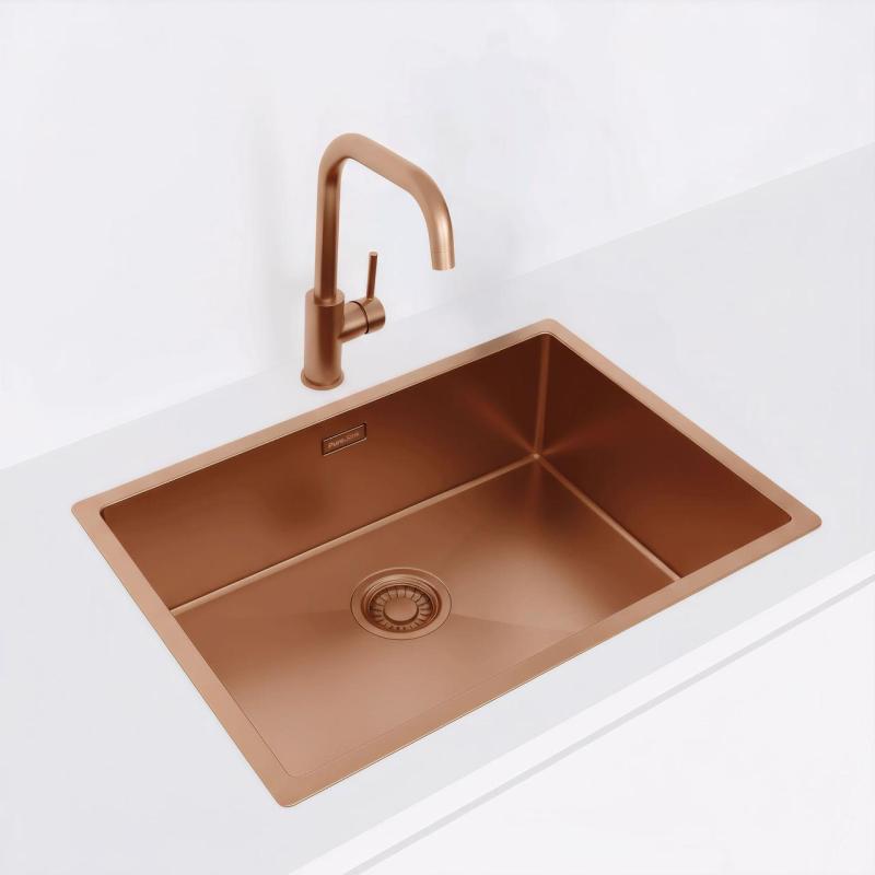 Pure.Sink Luxion Kuparisäiliö 55x40 cm, alakaappi, tasoasennus ja pinta-asennus PLX5540-62