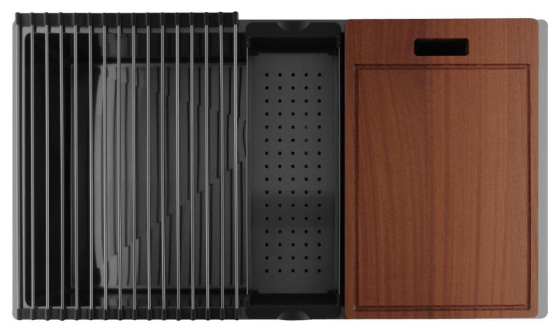 Pure.Sink Luxion Suuri Gun metal -tiskialtaan 74x40 cm alakaappi, tasoasennus ja pinta-asennus PLX7440-61