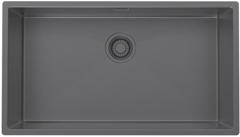 Pure.Sink Luxion Suuri Gun metal -tiskialtaan 74x40 cm alakaappi, tasoasennus ja pinta-asennus PLX7440-61