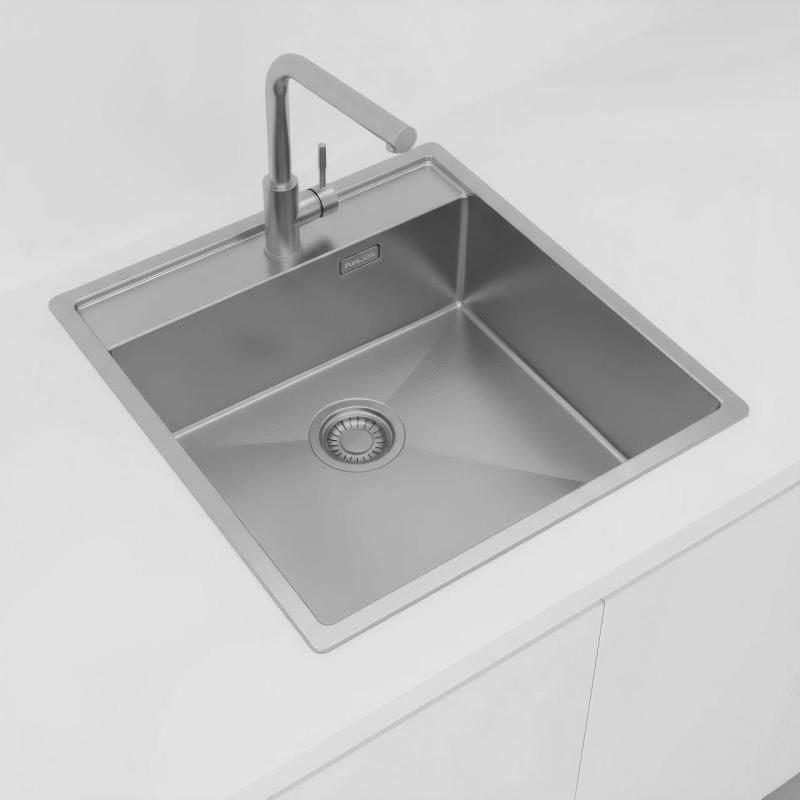 Pure.Sink Luxion Ruostumaton teräsallas 51x50 cm Tapwing, hanankorkeus PLX5150T-02