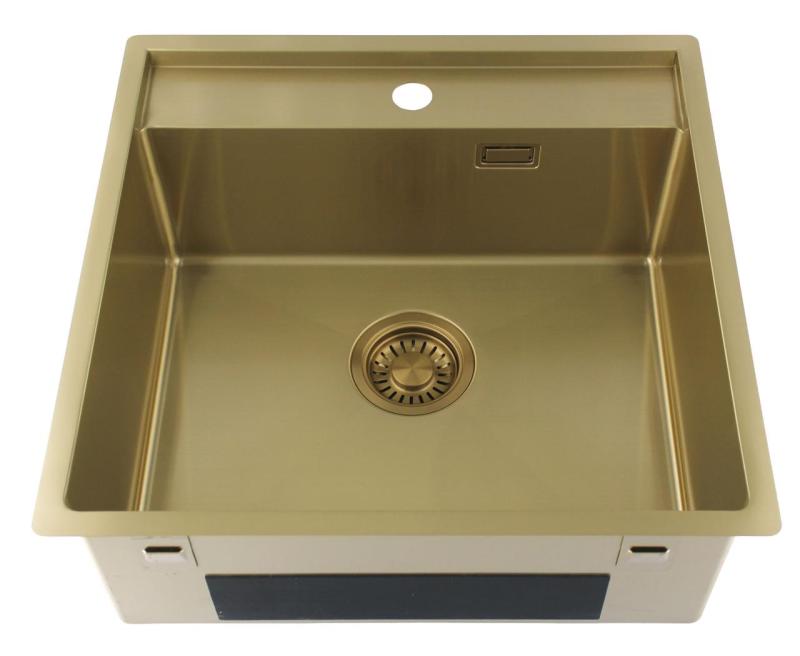 Pure.Sink Luxion Kultaiset pesualtaat 51x50 cm Tapwing hananreikäpankki PLX5150T-60