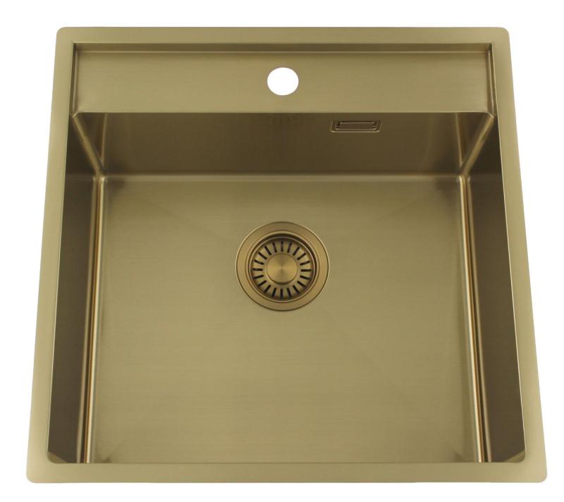 Pure.Sink Luxion Kultaiset pesualtaat 51x50 cm Tapwing hananreikäpankki PLX5150T-60