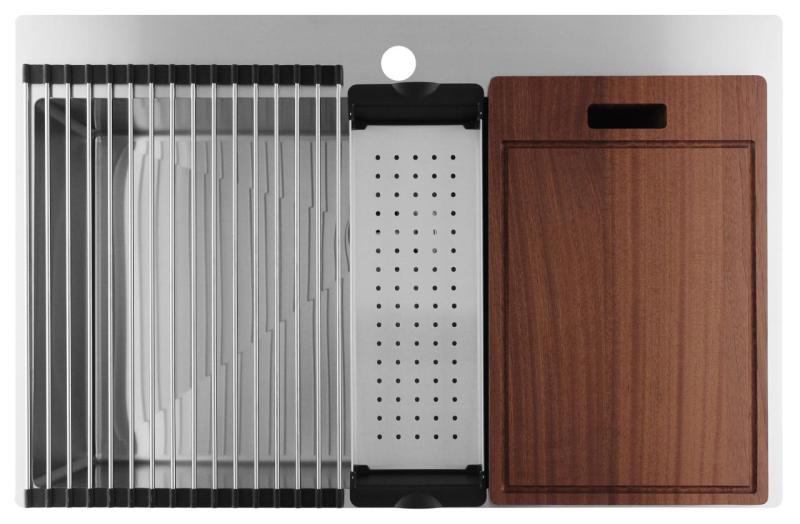 Pure.Sink Luxion Suuri ruostumaton teräsallas 78x50 cm Tapwing hanankannattimella PLX7850T-02