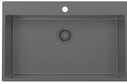 Pure.Sink Luxion Suuri Gun metal -tiskialtaan 78x50 cm Tapwing hananreiän peitelevy PLX7850T-61