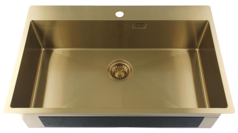 Pure.Sink Luxion Suuri kultainen pesuallas 78x50 cm Tapwing hananreikäpankki PLX7850T-60