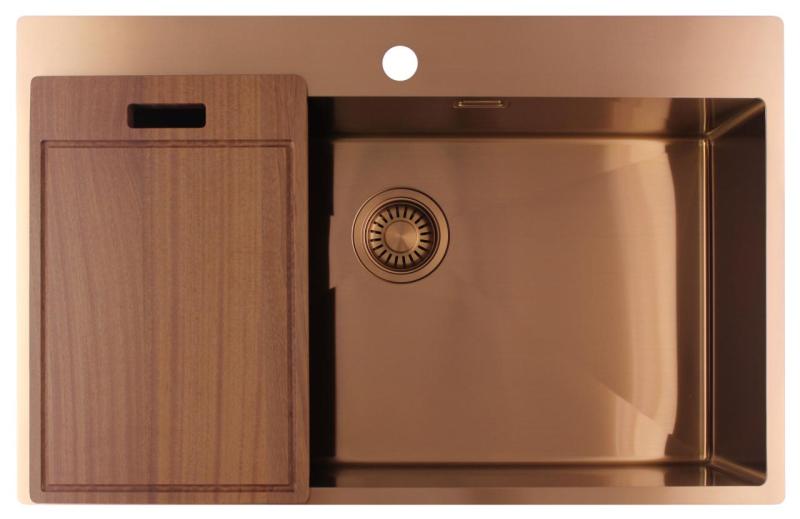 Pure.Sink Luxion Suuri kuparinen pesuallas 78x50 cm Tapwing hanan kiinnityspaikka PLX7850T-62