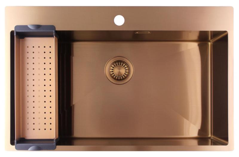 Pure.Sink Luxion Suuri kuparinen pesuallas 78x50 cm Tapwing hanan kiinnityspaikka PLX7850T-62