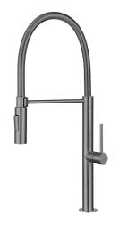 Pure.Sink Luxion Gun metal -keittiöhanan ammattilaisversio joustavalla suuttimella ja 2 suihkutyypillä PLXFLEX-61