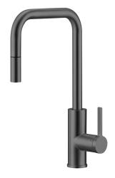 Pure.Sink Luxion Gun metal -keittiöhanan neliönmuotoinen ulosvedettävä suutin PLXSQUA-61