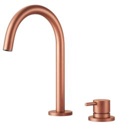 Pure.Sink Luxion 2-reikäinen kuparinen keittiöhanan pyöreällä suuttimella PLX2HR-62