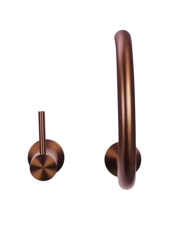 Pure.Sink Luxion 2-reikäinen kuparinen keittiöhanan pyöreällä suuttimella PLX2HR-62