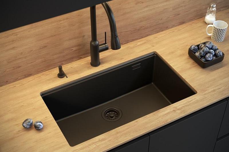 Quadri Newport II suuri ja syvä graniittiallas asennettavaksi sekä päälle että alle, beige allas 76x45cm kuparitulpalla 1208971758