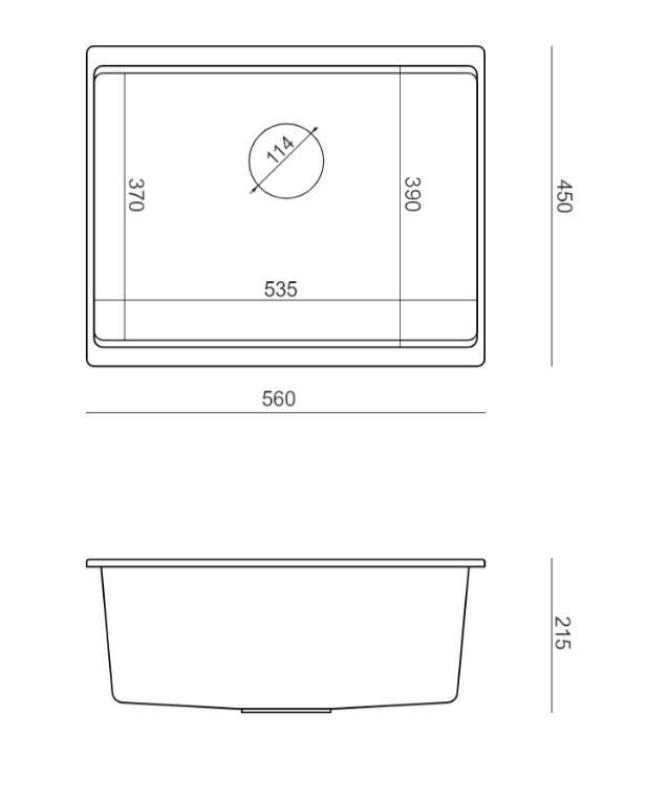 Quadri Newport II graniittiallas beige 560x450mm ruostumattomalla teräsplugilla ja viemärin suojakorkilla 1208971766