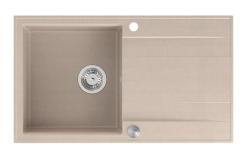 Quadri Luton beige graniitti päälle asennettava tiskiallas, jossa on kuivausalue. Käännettävä 86x50cm, ruostumattomalla teräksellä varustettu tulppa 1208971779