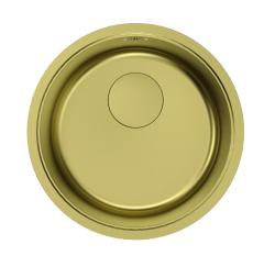 Pure.Sink Rondo Kultainen pyöreä pesuallas, uppo-, alakaappi- ja päälleasennus, 37 cm, RD375-Gold