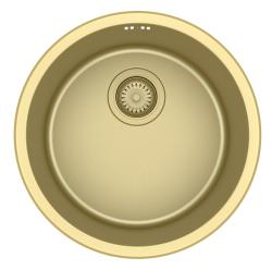 Pure.Sink Rondo Kultainen Pyöreä Pesuallas tasoon upotettava, alapuolinen ja päälle asennettava 38 cm PRN38-60