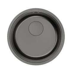 Pure.Sink Rondo Gun Metal -pyöreä pesuallas, uppoasennus, alakaappiasennus ja pinta-asennus, 37 cm, RD375-GunMetal