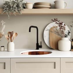 Pure.Sink Rondo Pyöreä kuparinen pesuallas, uppoasennus, alakaappiasennus ja pinta-asennus, 37 cm, RD375-Copper