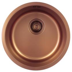 Pure.Sink Rondo Kuparinen Pyöreä Pesuallas tasoon upotettava, alapuolelta kiinnitettävä ja päälle asennettava 38 cm PRN38-62