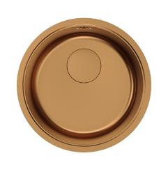 Pure.Sink Rondo Pyöreä kuparinen pesuallas, uppoasennus, alakaappiasennus ja pinta-asennus, 37 cm, RD375-Copper