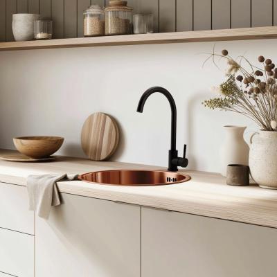 Pure.Sink Rondo Kuparinen Pyöreä Pesuallas tasoon upotettava, alapuolelta kiinnitettävä ja päälle asennettava 38 cm PRN38-62