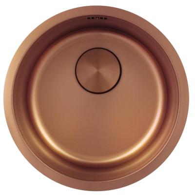 Pure.Sink Rondo Kuparinen Pyöreä Pesuallas tasoon upotettava, alapuolelta kiinnitettävä ja päälle asennettava 38 cm PRN38-62