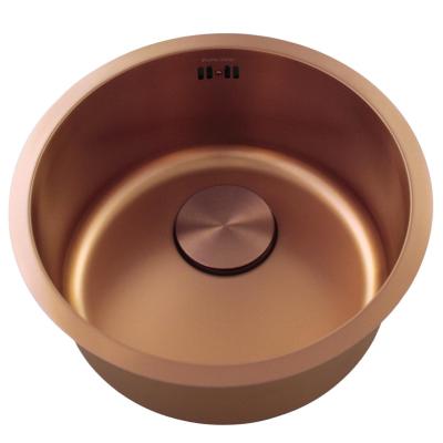 Pure.Sink Rondo Kuparinen Pyöreä Pesuallas tasoon upotettava, alapuolelta kiinnitettävä ja päälle asennettava 38 cm PRN38-62