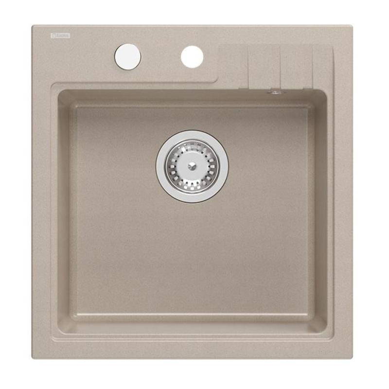 Quadri Cardigan Pearl beige granite built-in sink 50x52cm with faucet hole bank 1208971818