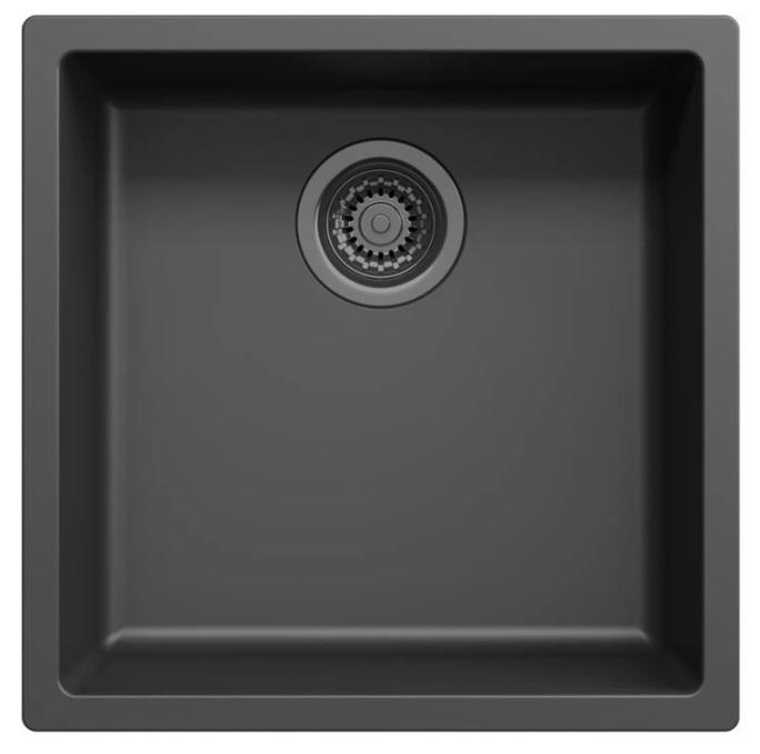 Ausmann Fibre musta tiskiallas 40x40cm ala-, päälle- ja tasoon upotettava automaattisella gun metal -pistokkeella 1208971854
