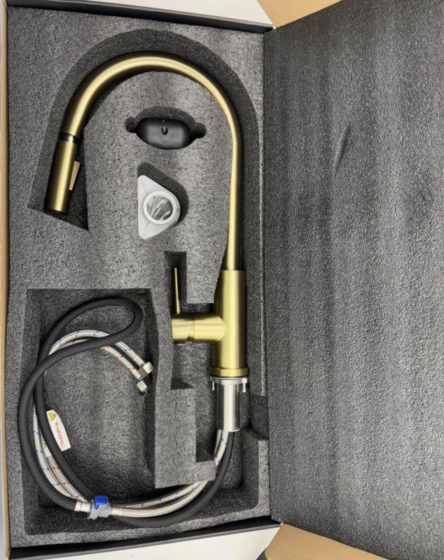 Pure.Sink Elite Steel Stream-S keittiöhana PVD-kupari irrotettavalla juoksuputkella PS8045-62