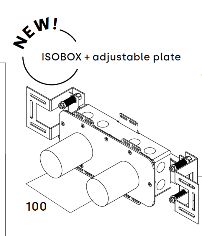 Waterevolution Upotettava pesuallashana 2-reikäinen, säädettävissä T0.16.EBI