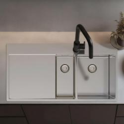 Pure.Sink Exclusivo Ruostumaton teräs 1,5  tiskialtaan valuma-alueella 100x52 cm Hana oikealla PEX3418100RT-02