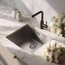 Pure.Sink Exclusivo Erityinen 35 cm pitkä ruostumattomasta teräksestä valmistettu pesuallas 40 x 35 cm, 10 mm:n säde PEX4035-02