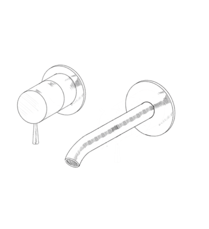 MURO TUA seinään asennettava pesuallashana kromi M1.AB1.2.CR