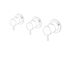 MURO TUA seinään asennettava sekoitushana, 2 sulkuventtiiliä, kromi M1.B34.R.CR