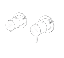 MURO TUA upotettava suihkutermostoventtiili, 3 ulostuloa, kromi M1.B33T.R.CR