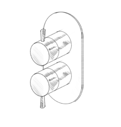 MURO TUA seinään asennettava sekoitushana 3-tie-vaihtimella, kromi M1.B33.S.CR